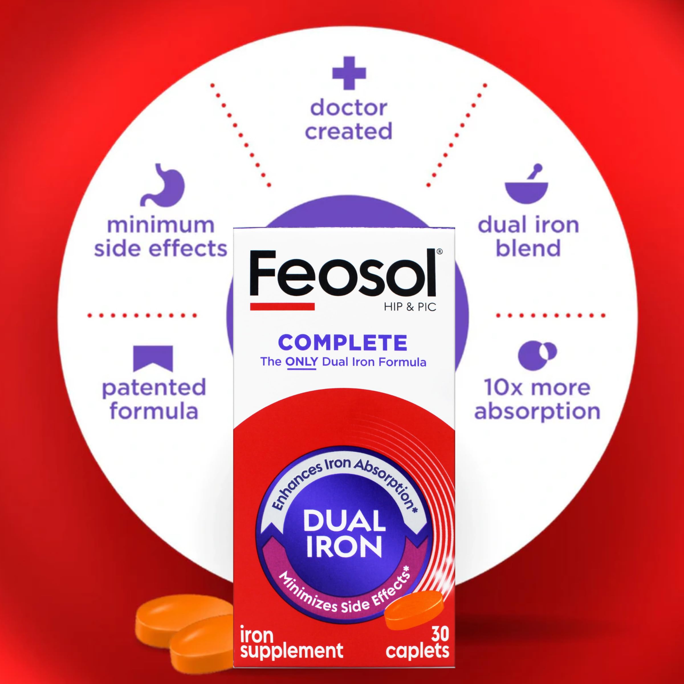 Amazon.com: Feosol Bifera Hip & PIC Iron Supplement, Complete - 30